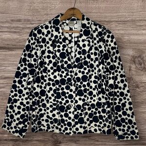 Chic and Sophisticated: Emma James Navy and White Polka Dot Blazer